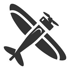 Black And White Icon Vintage Airplane