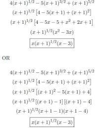 Factoring Expressions Involving