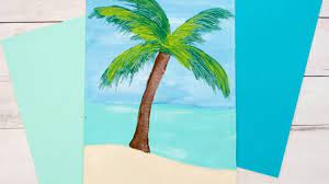 Tropical Palm Tree Fork Painting For