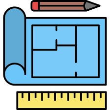 House Plan Generic Thin Outline Color Icon