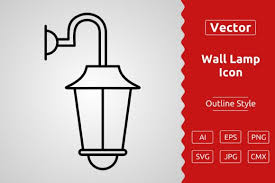 Vector Wall Lamp Outline Icon Design