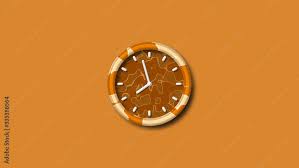 Brown 3d Wall Clock Isolated 3d Clock