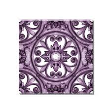 Purple Ceramic Tile Kitchen Backsplash