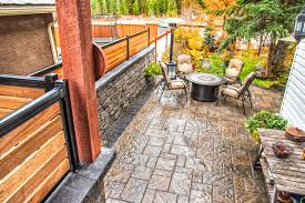 Wood Privacy Screen On Stone Wall
