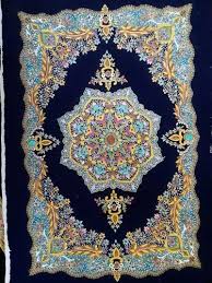 Multi Color Jewel Carpet Zari Silk