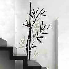 Bamboo And Leaves Wall Decal Signage
