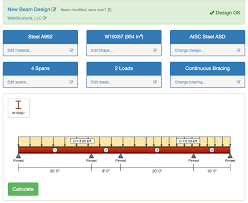 webstructural free beam span calculator