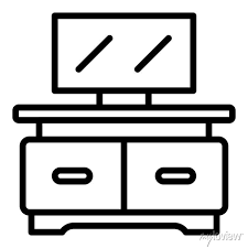 Tv Room Table Icon Outline Tv Room