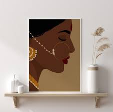 Indian Girl Art Woman Art Print Boho