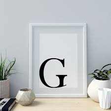 Letter G Print Minimalist Letter Art