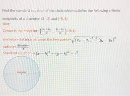 Solved Find The Standard Equation Of