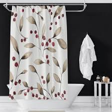 Brown Red Shower Curtains