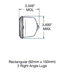 u h9415 rectangular clear halogen