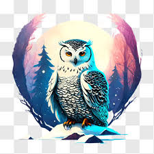 Snowy Owl In Enchanting Forest