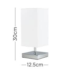 Yuko Chrome Touch Table Lamp White