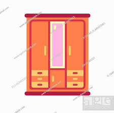 Wardrobe With Mirror Icon In Flat Color