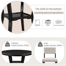 Espresso Dining Table Set Round Table