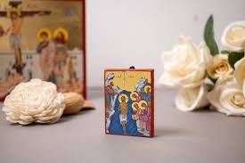 Miniature Wooden Orthodox Icon With The