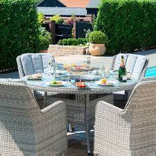Fire Pit Dining Set With Lazy Susan