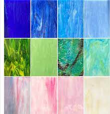 12 Sheets Stained Glass Sheets Variety