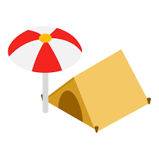 Camping Icon Isometric Vector Yellow