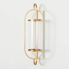 Modern Gold Hurricane Candle Sconce