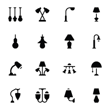 Vector Hanging Lamps And Lights Icon