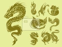 Chinese Dragon Silhouettes Tattoo