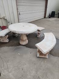 Concrete Round Tables And Benches For