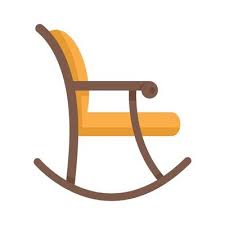 Rocking Chair Icon Flat Isolated Vector