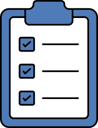 Checklist Icon In Blue And White Color