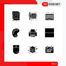 Solid Glyph Pack Of 9 Universal Symbols
