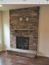 Stacked Stone Fireplace With Tv Mount