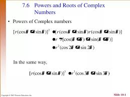 7 6 Powers And Roots Of Complex Numbers