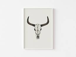 Cow Skull Art Print Bull Skull Wall