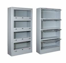 Paint Coated 4 Shelves Metal Book Case