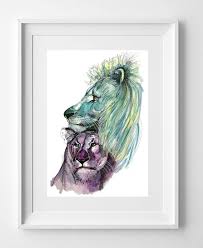 Buy Lions Drawing Printed On High
