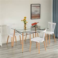 Clear Rectangular Dining Table