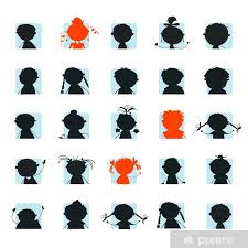 Wall Mural People Icon Silhouettes Of