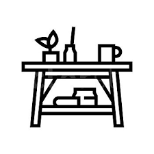 Coffee Table Furniture Line Icon Vector