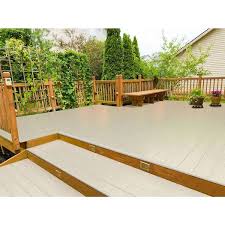 Deck Top 8 Ft X 1 2 In X 5 1 2 In Rustic Tan Pvc Decking Board Covers For Composite And Wood Patio Decks 10 Pack