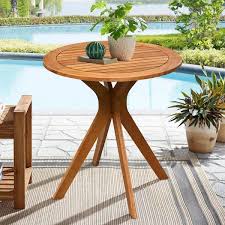 Round Solid Wood Outdoor Bistro Table