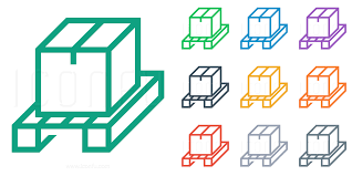 Wooden Pallet Box Icon Line Style