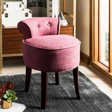 Purple Upholstered Vanity Stool