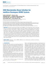 pdf sinr maximization beam selection