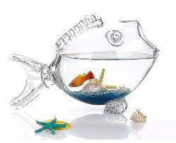 Fish Glass Bowl Figurine Clear