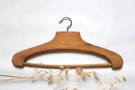 Vintage Wood Hanger Hook Metal Antique
