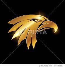 Golden Eagle Head Logo Sign Stock