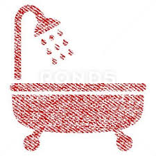 Shower Bath Fabric Textured Icon Clip
