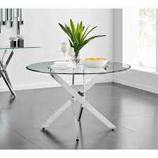Glass Large 120cm Round Dining Table